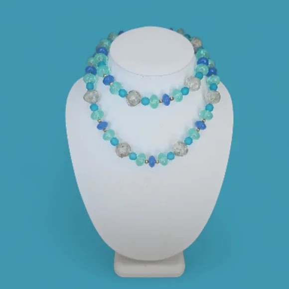 Vintage Signed Trifari Beaded Multicolor  Long Necklace. - Picture 5 of 8